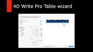 4D Write Pro Tutorial - Table Wizard