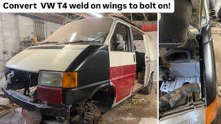 How to easily convert your VW T4 early weld on front wings to bolt on!