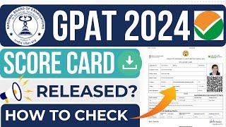 gpat score card 2024 | how to check gpat score card 2024 | mahir academy