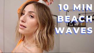 10 MINUTE EFFORTLESS BEACH WAVES FOR SHORT HAIR | NATURAL, UNDONE HAIR TUTORIAL