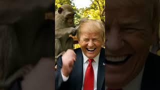Trump Gets a Haircut from a Jungle Monkey?! ️ | AI Parody | #Trump #FunnyShorts #AIhumor