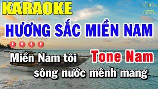 Hương Sắc Miền Nam Karaoke Tone Nam Nhạc Sống | Trọng Hiếu