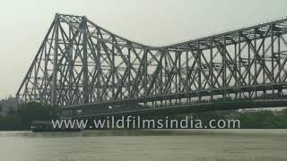 The iconic Howrah Bridge of Kolkata, West Bengal