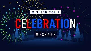 Editable Fireworks Celebration Message Title - Premiere Pro MOGRT Template