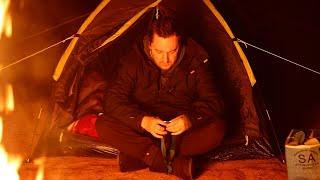 ASMR: Lake Gilles (South Australia) camping. Relaxing fire crackling sounds