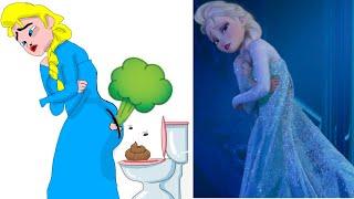 Frozen 2 Elsa funny Drawing memes - Try not To laug