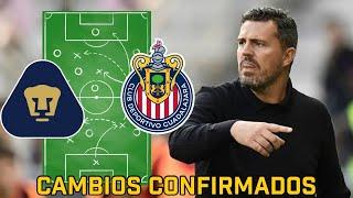 CONFIRMADO: Habrá cambios en la alineación de Chivas | Pumas vs Chivas