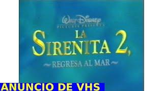 Anuncio La Sirenita 2 Regresa al Mar 2000 VHS comercial 02