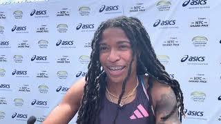 Aleia Hobbs Reacts to 3rd Place Finish in 100m Dash at NYC Grand Prix. Feels Good Ahead of Trials