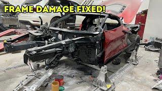 Frame damage finally fixed! REBUILDING A 2020 C8 Z51 CORVETTE PART 8