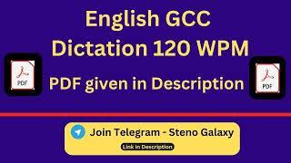 GCC English Dictation 120 WPM || English General || #gccdictations #gcc