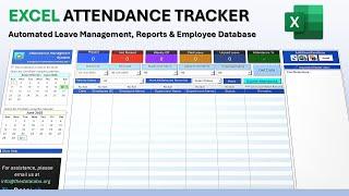 Automated Attendance Tracker in Excel and VBA with Customize Leave and Interactive User Interface