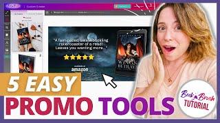 5 EASY Tools to PROMOTE YOUR BOOK! | Book Brush Tutorial - 3D mockups, Ad Graphics, Trailers + more!