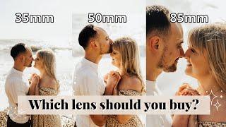 35mm vs 50mm vs 85mm Lens Comparison for couple Photography | wedding photography tips