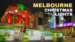 Melbourne Christmas Lights Walk | 4K Walking Tour