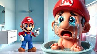 Baby Mario Hates Taking a Bath | Super Mario Story