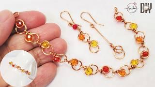 Jewelry making for beginners | simple beaded chain link bracelet | eclipse, moon, sun 1061