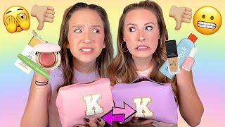 KAYLA & KALLI SWAP MAKEUP BAGS CHALLENGE 