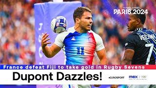 Antoine Dupont scores twice as France win their first gold medal of #Paris2024 | Rugby Sevens