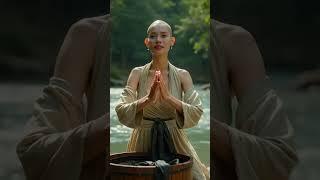 她在寂静中合十，仿佛听见了众生的心声#心灵治愈 #禅意时刻 #女和尚 #氛围感视频