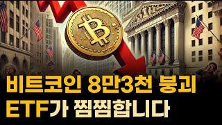 비트코인 8만3천 달러도 붕괴/ETF에서 1조6천억 넘는 돈이 빠졌습니다/알트코인 ETF 나와도 별 거 없나요/어차피 정답은 비트코인