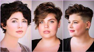 90 + Cute and Latest Short Haircut and Hairstyle Ideas for Chubby Ladies | Pixie Bob Short Haircut