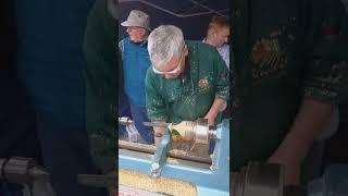 Willie Creighton,wood turning masterclass, at the Belmullet Heritage Fair, on the 18th of Aug 2022 