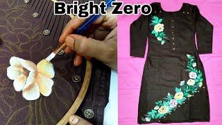 Fabric painting tutorial 2019 | Fabric painting on Kurti | Fabric painting on clothes | Painting