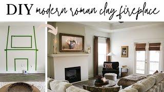 Stunning DIY Modern Roman Clay Fireplace