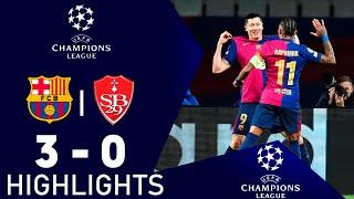 Barcelona vs Brest 3-0 | All Goals & Highlights | UEFA Champions League