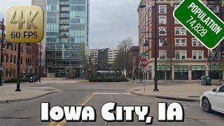 Driving Around Downtown Iowa City, Iowa in 4k Video