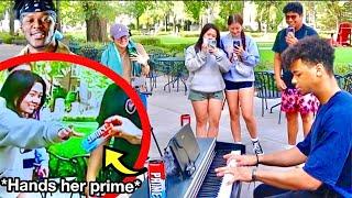 Playing KSI - THICK OF IT on piano in PUBLIC!