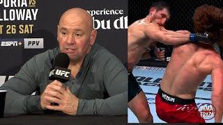 Dana White Reacts to Shara Magomedov double spinning back fist KO at UFC 308