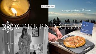 ️ EXTREME COLD | cozy weekend at home, books, makeup, movies, junk food, realistic vlog