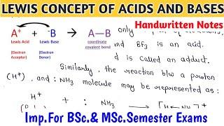 LEWIS CONCEPT OF ACIDS AND BASES | Basic Concept | Applications | Limitations,BSc.2nd Sem.#chemistry