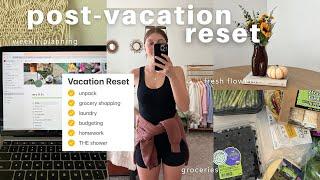 POST-VACATION RESET ROUTINE | unpacking, grocery shopping, & getting organized!