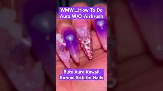 No AirBrush Aura Kawaii Stiletto Nails - #hellokitty #kuromi #cinnamoroll #mymelody #pompompurin