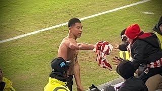 Jobe Bellingham gives his shirt to a young Sunderland AFC fan