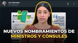 Salen los nombramientos de nuevos ministros y cónsules