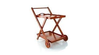 HGTV HOME Natural Wood Collapsible Serving Cart