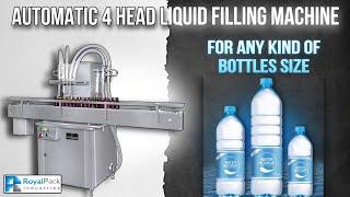 AUTOMATIC 4 HEAD LIQUID FILLING MACHINE | (ENGLISH) | ROYAL PACK INDUSTRIES.