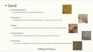 Aggregates - sand, cement, ballast + pea shingle