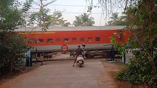 High Speed Mangala Lakshadweep Express Blasts AT Railroad Level Crossing