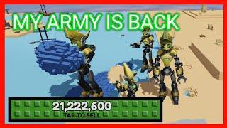 21 Millions SIZE  PLAYING WITH NEW ARMY ON EAT THE WORLD ROBLOX