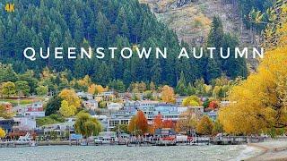 Queenstown Autumn Walk April 2024 4K | Most Beautiful Season In Otago | New Zealand Walking Tour 4K