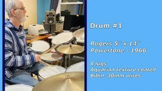 Four Rogers Snare Drums