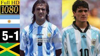 Argentina 5 x 0 Jamaica (Gabriel Batistuta, Zanetti) ●World Cup 1998 Extended Goals & Highlights HD