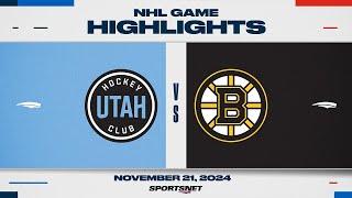 NHL Highlights | Bruins vs. Utah HC - November 21, 2024