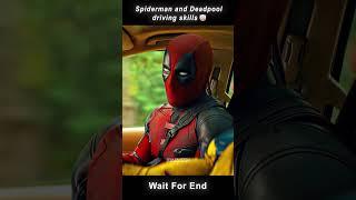 Spider-man And Deadpool Driving Skill Vs Fighting Skill  #shorts #marvel