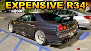 $350K Skyline GT-R R34 V-Spec Shuts Down Car Meet! Amazing Sound